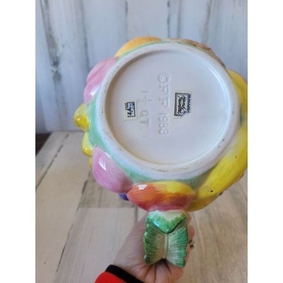 Fitz Floyd Calypso tropical banana fruit pitcher jug 1.5 quart vintage 1988 - Picture 7 of 9